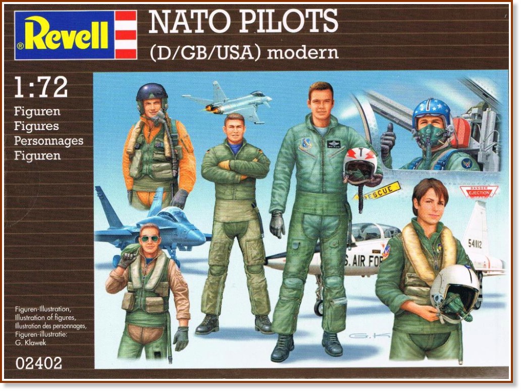 Пилоти от армията на NATO - Комплект от 28 сглобяеми фигури - макет
