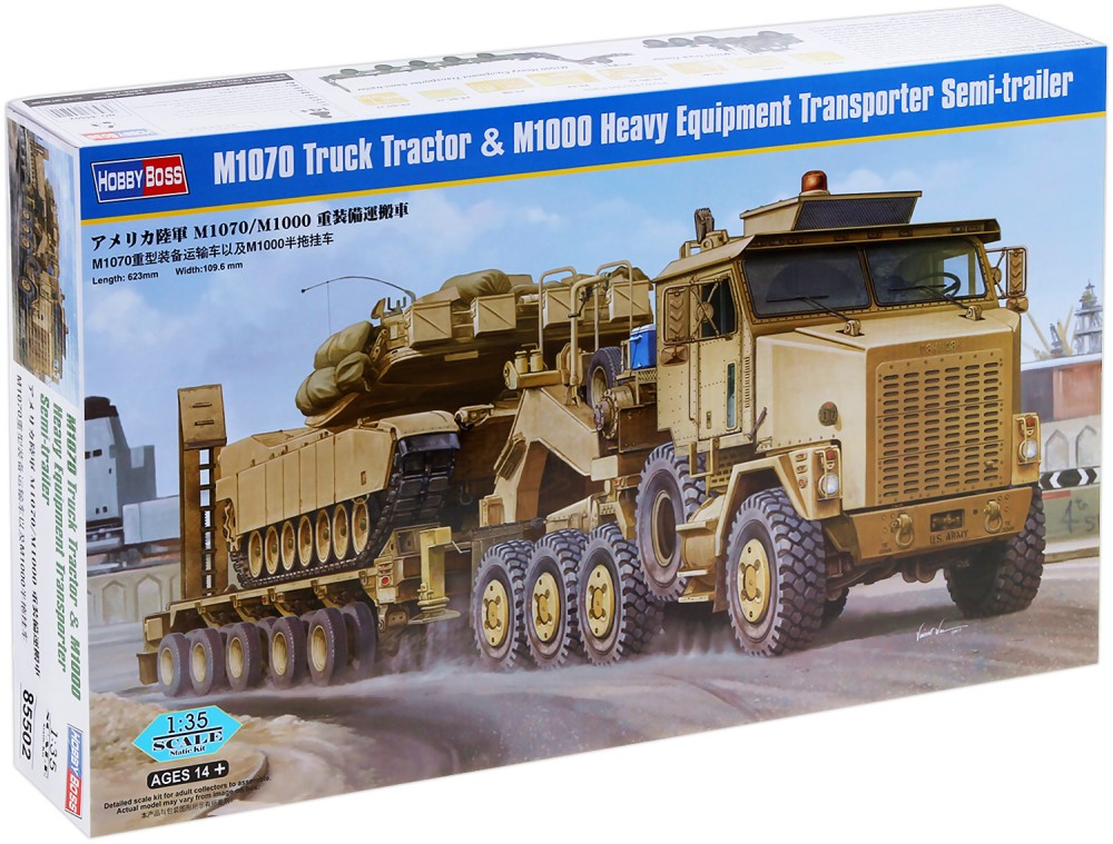 Камион за тежки товари - M1070 Truck Tractor & M1000 HET Semi-trailer - Сглобяем модел - макет