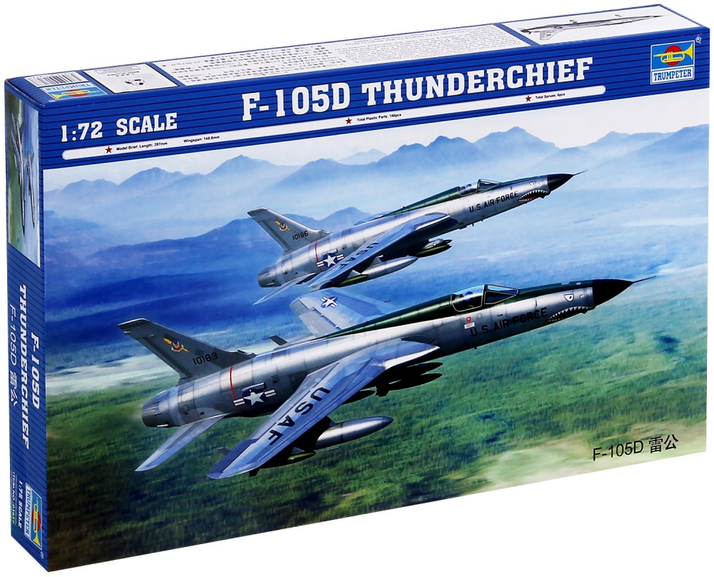 Американски свръхзвуков бомбардировач - F-105D Thunderchief - Сглобяем авиомодел - макет