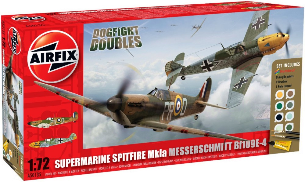   -  Supermarine Spitfire Mk1A  Messerschmitt Bf109E-4 - 2   - 