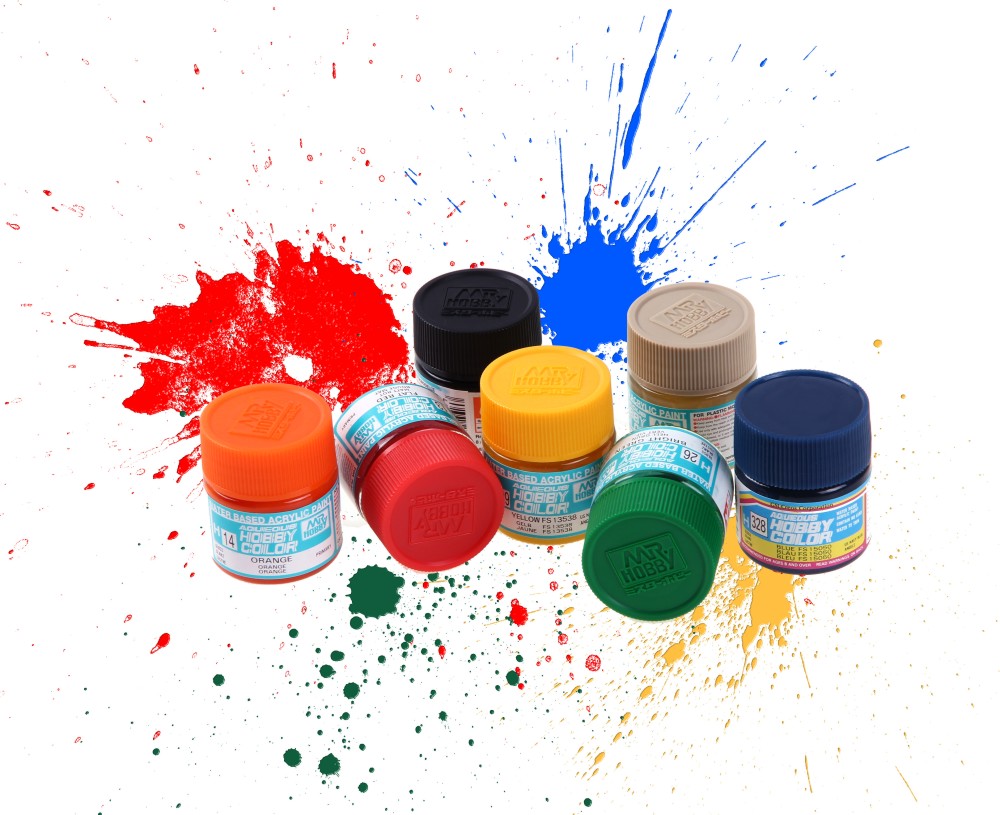 Акрилна боя на водна основа - Mr. Aqueous Hobby Color: Гланцова - Боичка за оцветяване на модели и макети - 10 ml - продукт
