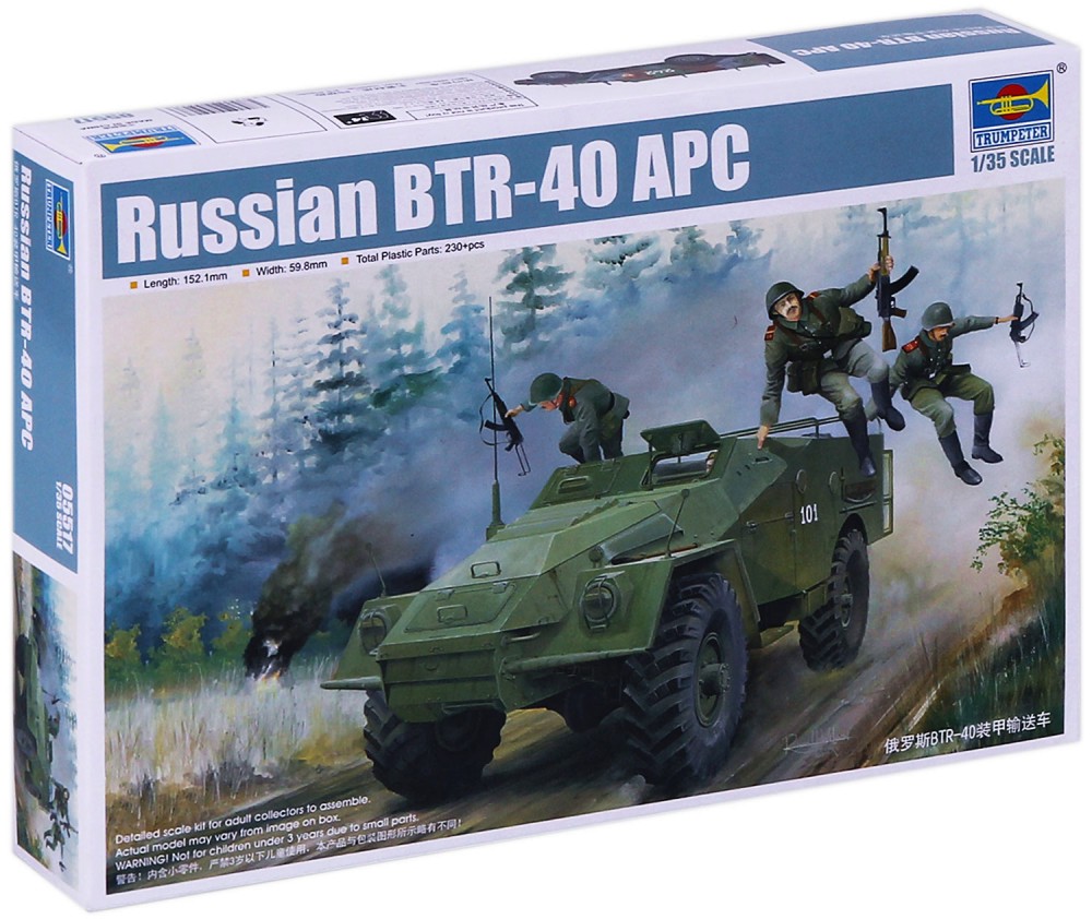 Руски бронетранспортьор - BTR-40 APC - Сглобяем модел - макет