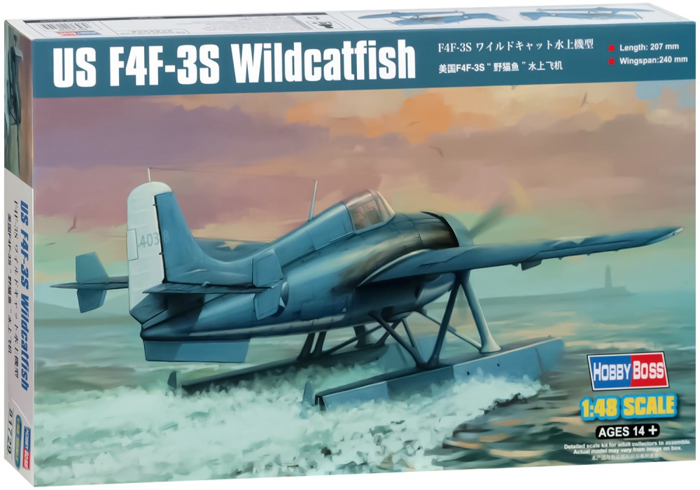 Американски изтребител - F4F-3S Wildcatfish - Сглобяем авиомодел - макет