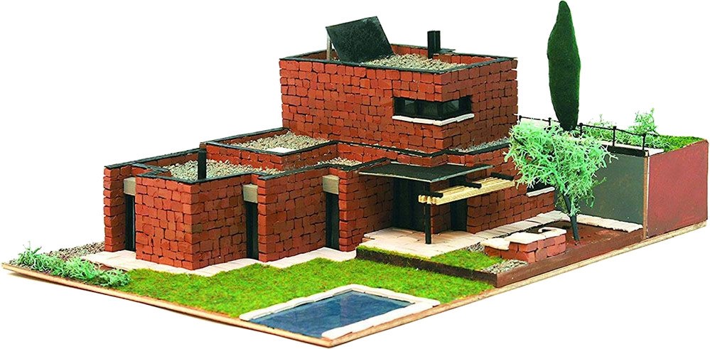 Модерна къща - Рокафорд - Детски сглобяем модел от истински тухлички - макет