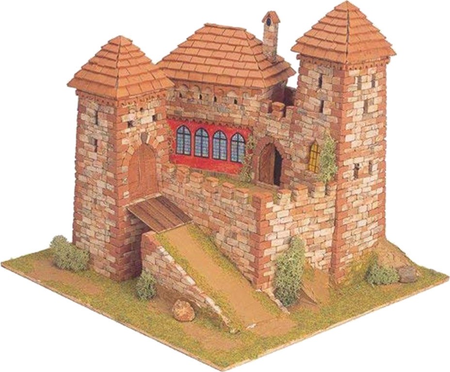 Средновековен замък - Burgen - Сглобяем модел от истински тухлички - макет
