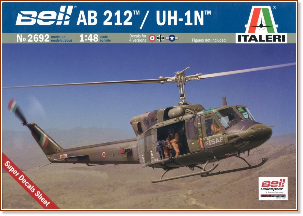 Военен хеликоптер - Bell AB 212 / UH-1N - Сглобяем авиомодел - макет