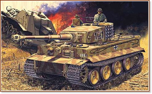 Немски танк - German Tiger I Mid - Сглобяем модел - макет