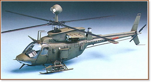 Военен хеликоптер - OH-58D Kiowa - Сглобяем авиомодел - макет