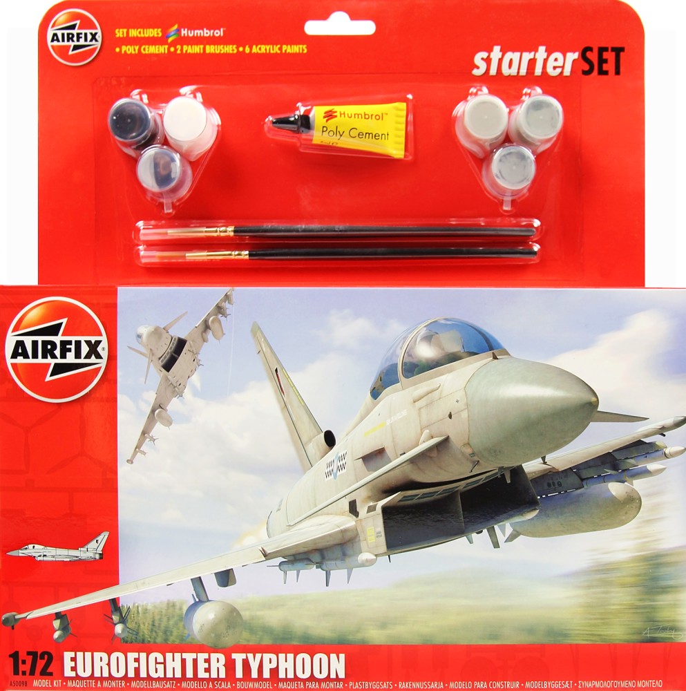 Военен изтребител - Eurofighter Typhoon - Сглобяем авиомодел - комплект за начинаещи - макет