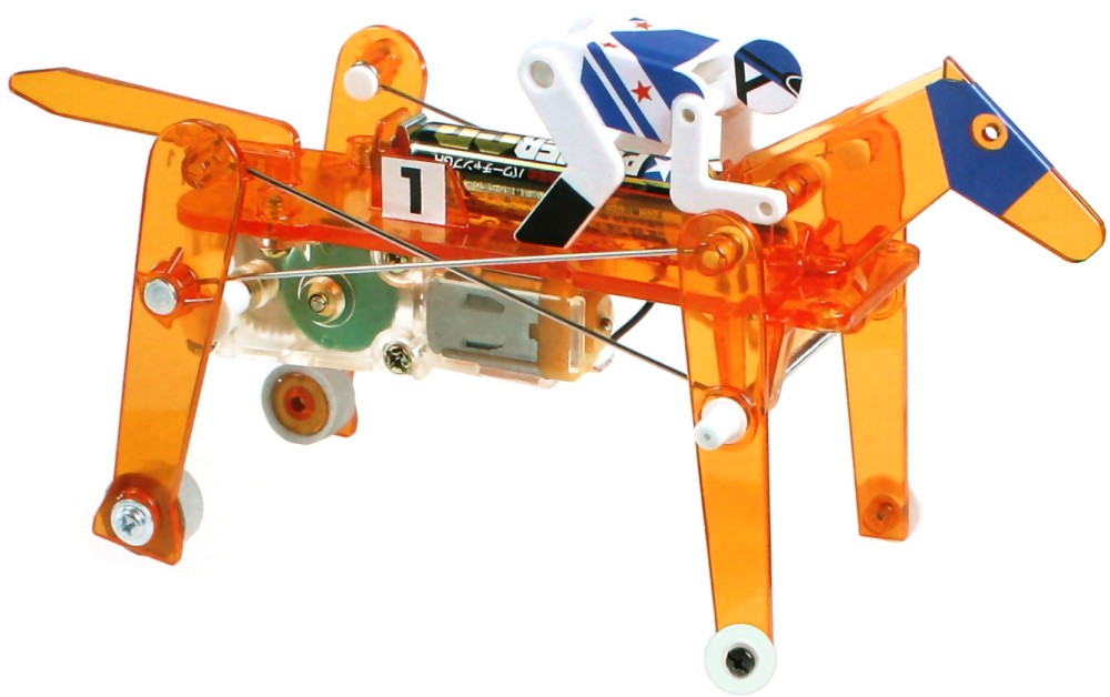 Сглобяем робот с мотор Tamiya - Състезателен кон с ездач - макет