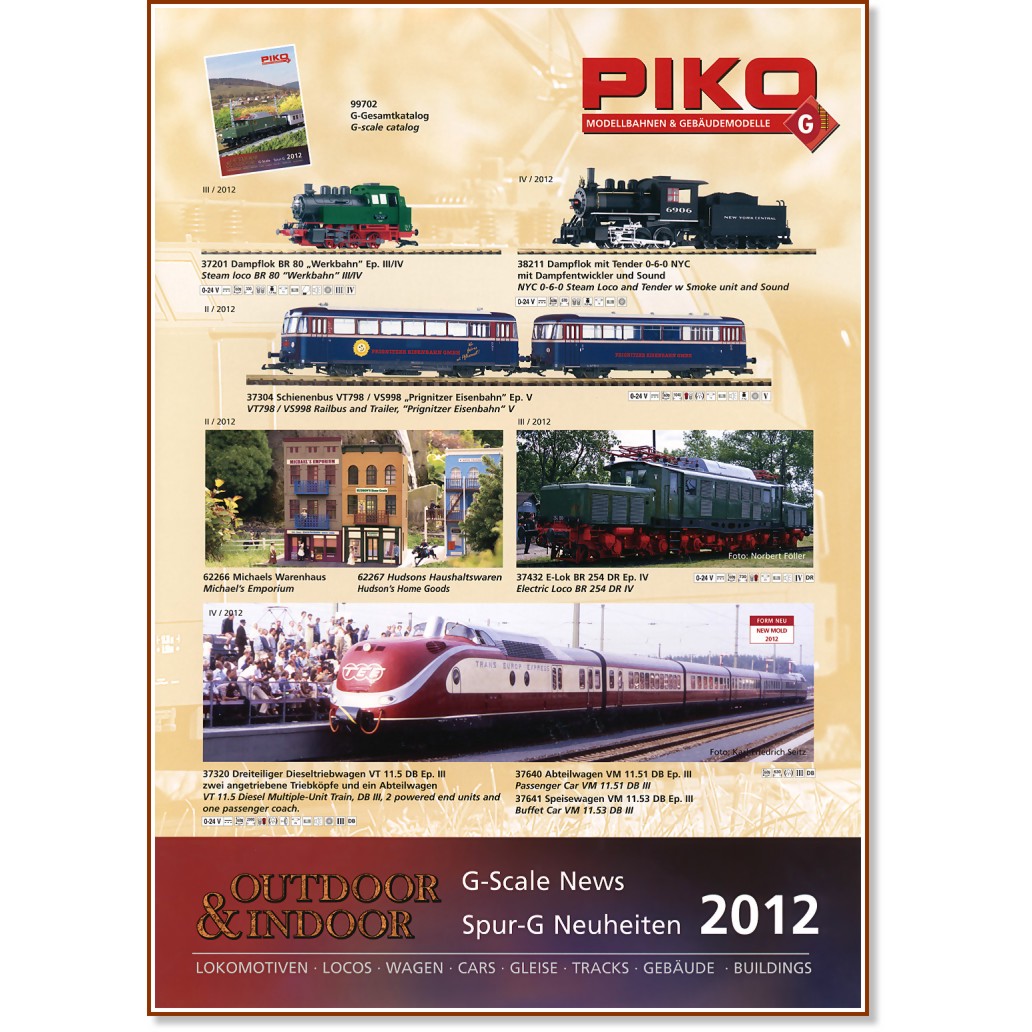 G Брошура с нови продукти - Piko 2012 - За нови модели с мащаб G - макет