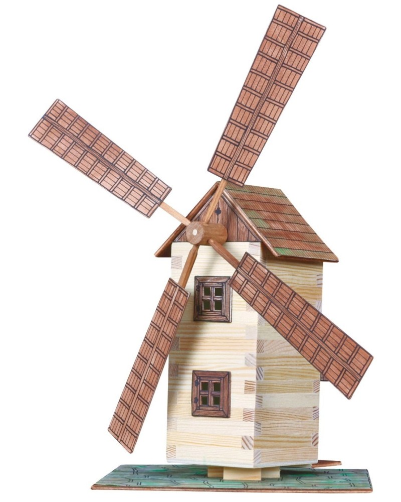Вятърна мелница - Сглобяем модел от дърво - играчка
