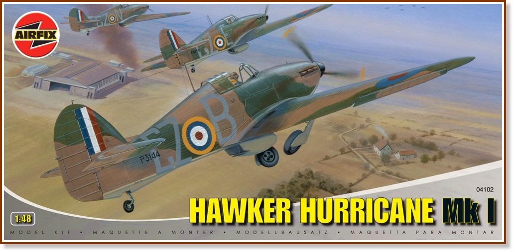 Изтребител - Hawker Hurricane MkI - Сглобяем авиомодел - макет