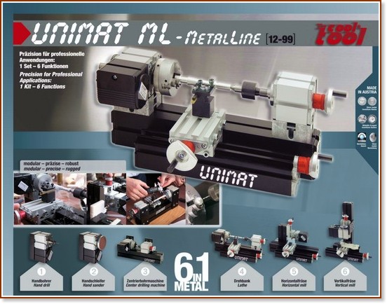 Трансформираща се работилница - Unimat ML -  Metal Line - 6 машини в 1 - макет