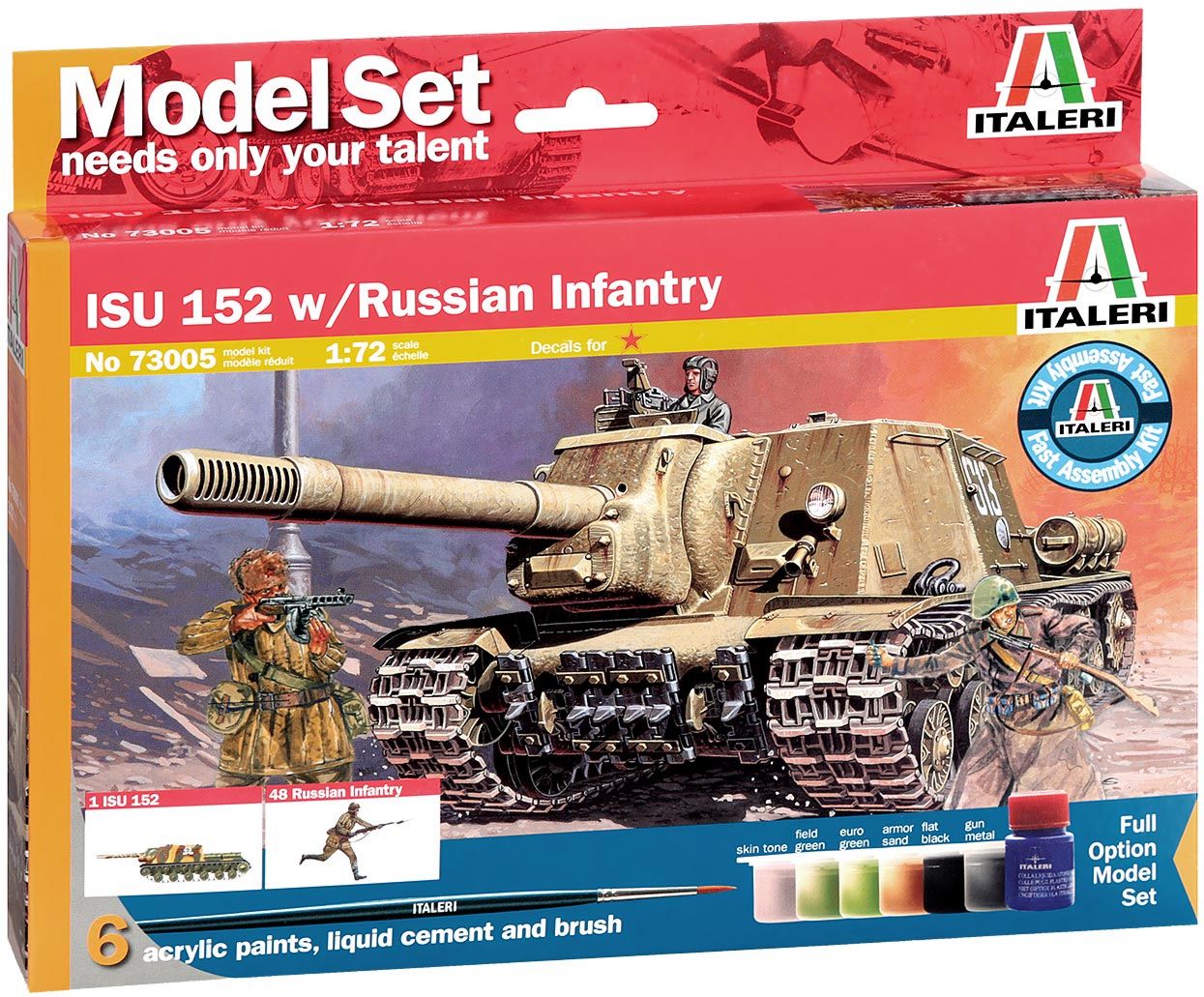 Танк ИСУ-152 и руски пехотинци - макет - store.bg
