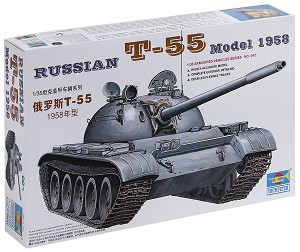 Руски танк - Т-55 - Сглобяем модел - макет