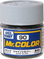 Акрилна боя на ацетонова основа - Mr. Color: Металик - Боичка за оцветяване на модели и макети - 10 ml - продукт