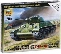 Съветски среден танк Т - 34 / 76 - Сглобяем модел от серията "Великата отечествена война" - макет