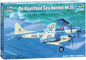 Британски самолет - Sea Hornet NF.21 De Havilland - Сглобяем авиомодел - макет