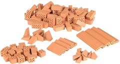 Комплект тухлички - Строителен материал за сглобяемите модели от истински тухли на "Teifoc" - продукт
