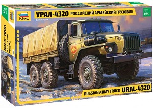 Съветски военен камион - Урал-4320 - Сглобяем модел - макет