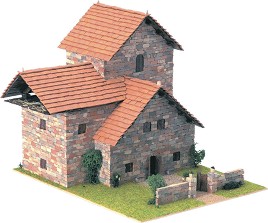 Къща Рустика в средиземноморски стил - Сглобяем модел от истински тухлички - макет