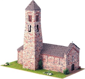Църква  St. Climent Coll de Nargo - Сглобяем модел от истински тухлички - макет