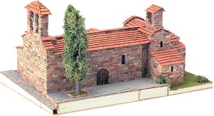 Църква St. Pere d'Egara - Сглобяем модел от истински тухлички - макет