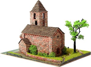 Църква St. Maria de Coll - Сглобяем модел от истински тухлички - макет