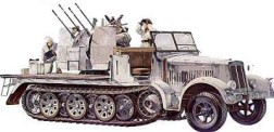 Военен полуверижен камион - German 8T Half Track Sdkfz 7/1 - Сглобяем модел - макет