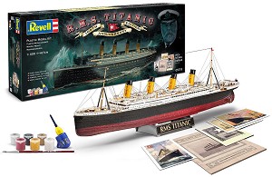 Лайнер - R.M.S. Titanic - Юбилеен комплект - Сглобяем модел комплект с лепило и бои - макет