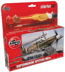 Военен самолет - Supermarine Spitfire Mk.Ia - Сглобяем модел - стартов комплект - макет
