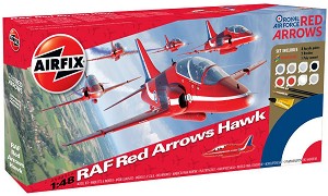 Изтребител  - Red Arrows Hawk - Сглобяем авиомодел - комплект с лепило и боички - макет